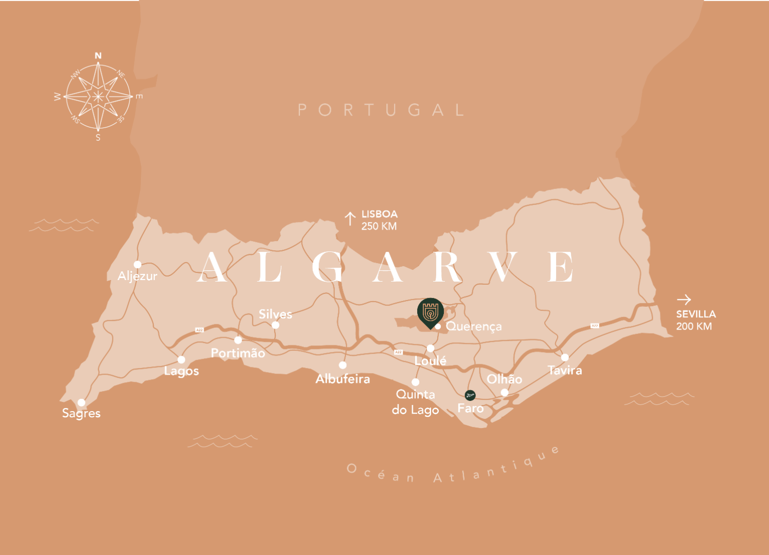 Map of the Algarve